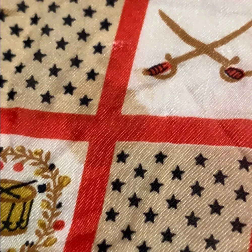 Vtg 60s drum & sword rayon/silk scarf‎